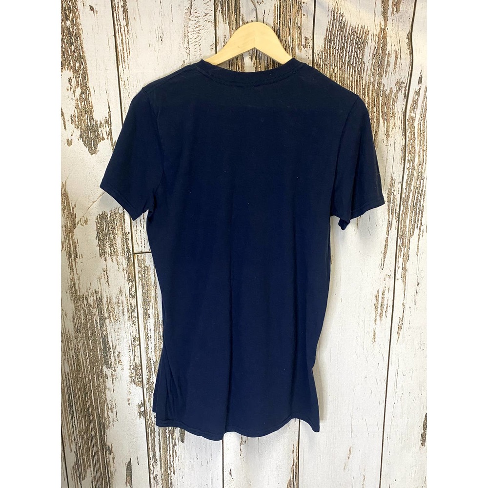 Navy Blue Digital Space Christmas Design T-shirt - Picture 3 of 4